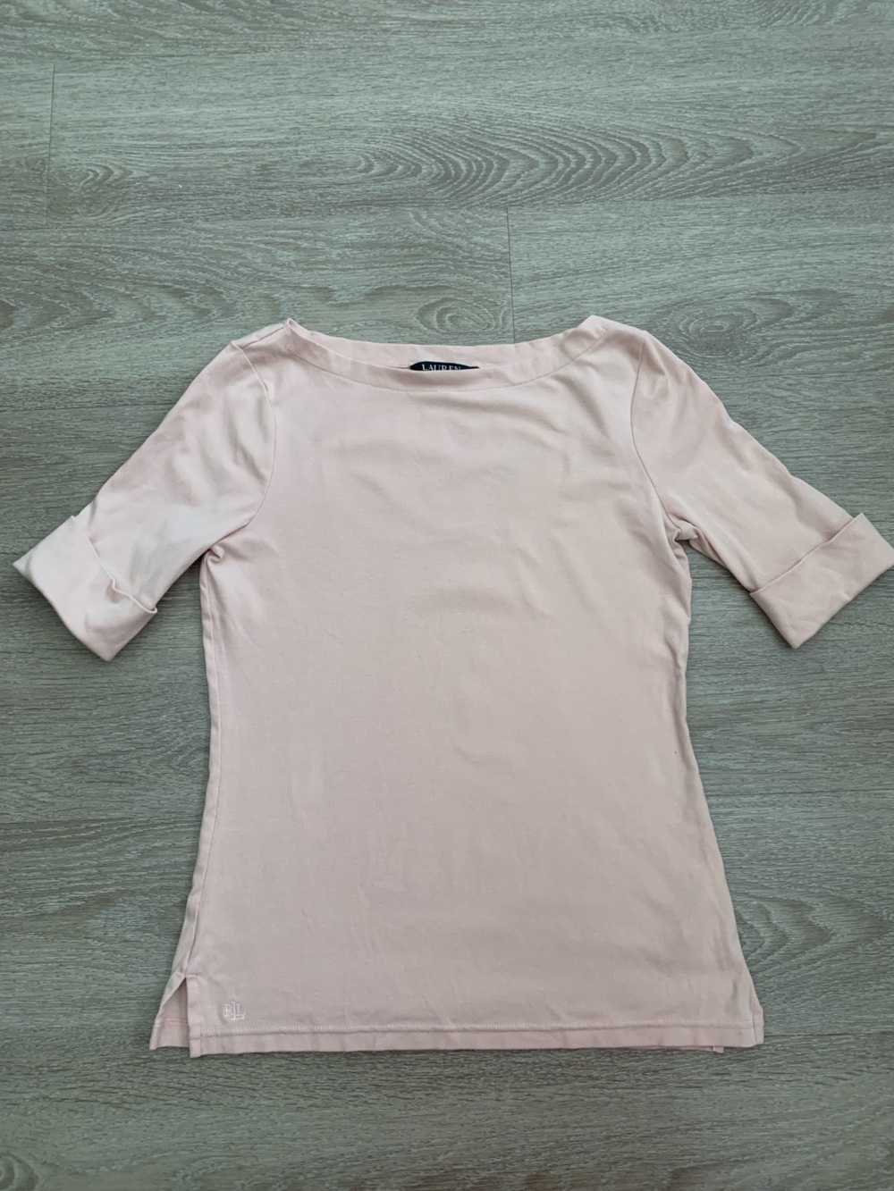 Lauren Ralph Lauren Light Pink Boat Neck Blouse Size M